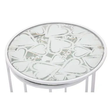 Stoliki WHITE HARTS Para 43 Ø x 60 - 38 x 55 cm